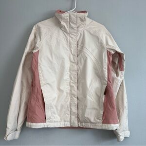 COLUMBIA CONVERTS Sportwear White Pink Zip Up Jacket Women's Size M Waterproof